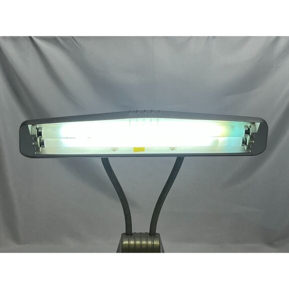 VTG 1950's DAZOR Art Deco Goose Neck Desk Lamp MCM Model 1000 Fluorescent - Picture 10 of 11